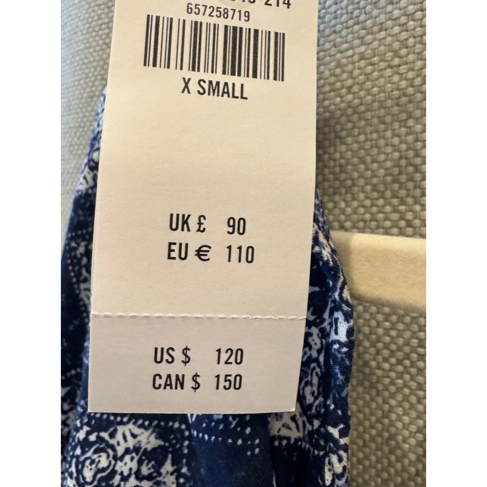 Abercrombie & Fitch Blue White Medallion Cutout O-Ring Maxi Dress XS New - Picture 4 of 5